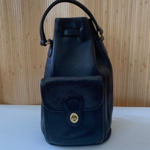 Vintage Black Leather Backpack Coach 9992
